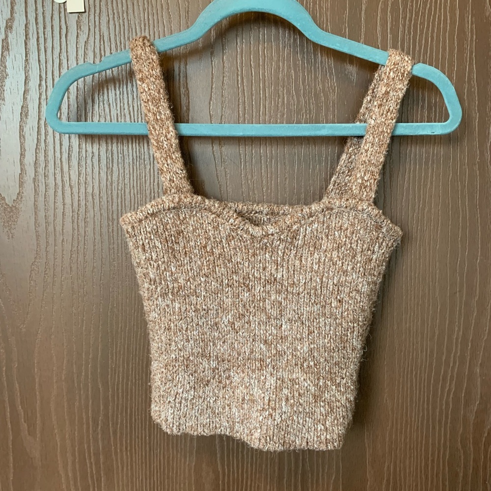 Brown Zara sweater tank